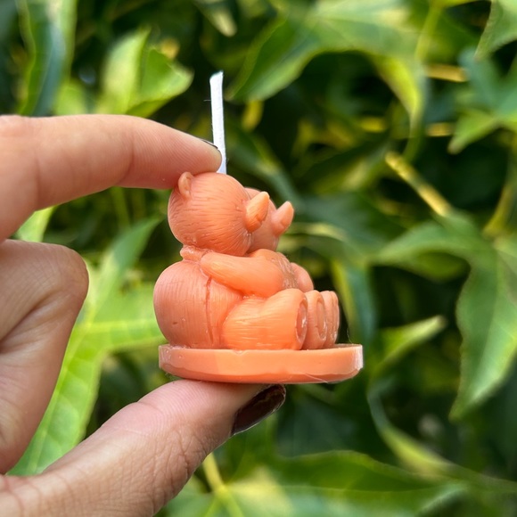 Smol teddy bear sweetheart candle, small candle - Picture 2 of 6